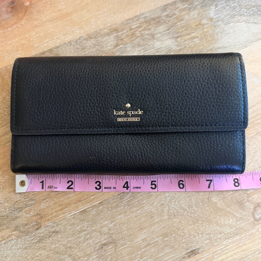 Kate Spade Black Pebbled Leather Wallet